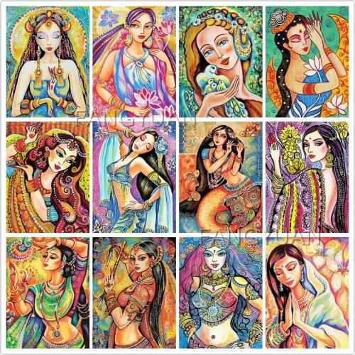 5D DIY Diamond Painting Full Woman Cartoon Portrait Diamond Mosaic Stitch Interior Paintings Art Picture Handicraft Home Decor