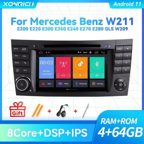 Carplay Android11 Car Radio Multimedia Player For Mercedes Benz E-Class W211 W219 E200 E220 E300 DSP Auto GPS 2Din Autoradio IPS