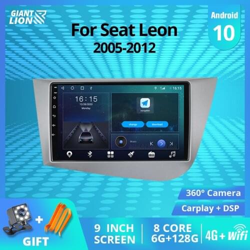 2DIN Android10.0 Car Radio For Seat Leon 2 MK2 2005-2012 GPS Navigation Auto Radio Stereo Receiver DSP Car Multimedia Player IGO