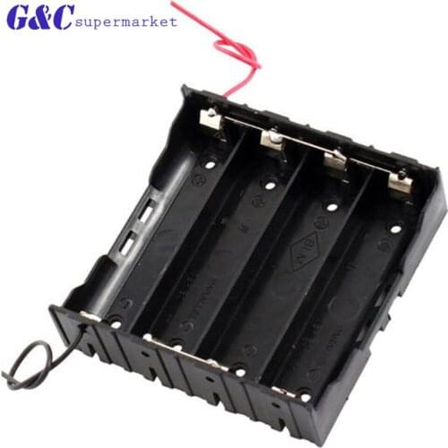 Black Plastic 1x 2x 3x 4x 18650 Battery Storage Box Case 1 2 3 4 Slot Way DIY Batteries Clip Holder Container With Wire Lead Pin