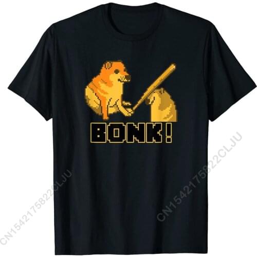 Pixel Art Cheems Bonk Meme T-Shirt Graphic Design Tops Tees Cotton T Shirts For Men Normal