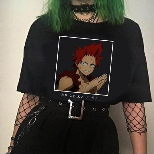 Japanese Anime My Hero Academia T Shirt Women Funny Kirishima Eijiro T-shirt Casual Streetwear Tshirt Hip Hop Top Tee Male