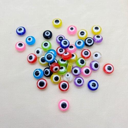 8mm Round Beads Evil Eye Resin beads round bead Spacer Beads for jewelry making nacklace bracelets