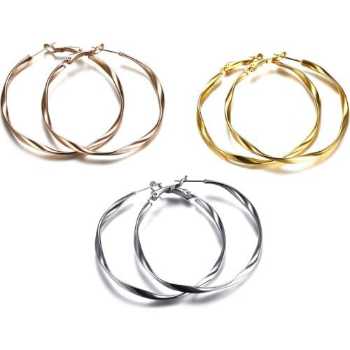 Fashion Earrings 51MM*53MM stainless steel golden lady Earrings