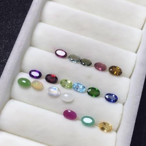 ECHSUN natural bare gemstone edelstenen natuurlijke oval 4X6mm AAA grade earrings ring pendant setting Opal Ruby Jewelry