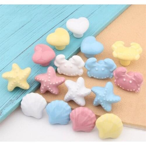 2021 New Childrens Room Wardrobe Handle Smooth Color Cartoon Ceramic Cabinet Door Knob Handles Tatami Kitchen Cabinet Pulls