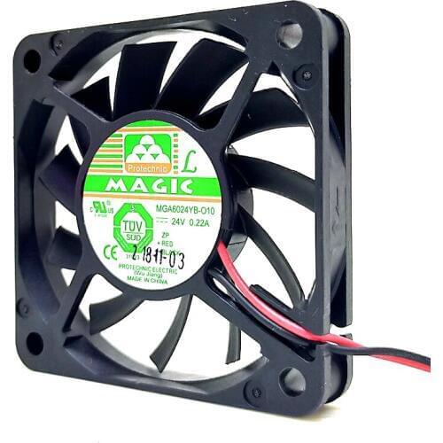 New 60mm 10mm slim radiator cooler for Yongli 6010 fan mga6024yb-o10 DC 24V 6cm violent large volume DC cooling fan 60X60X10mm