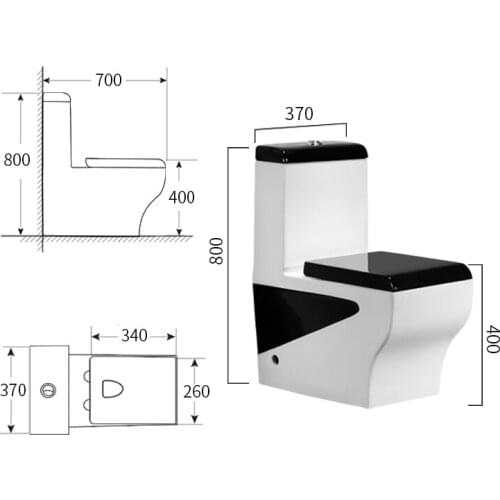 New household toilet European style personalized square color conjoined ceramic siphon toilet