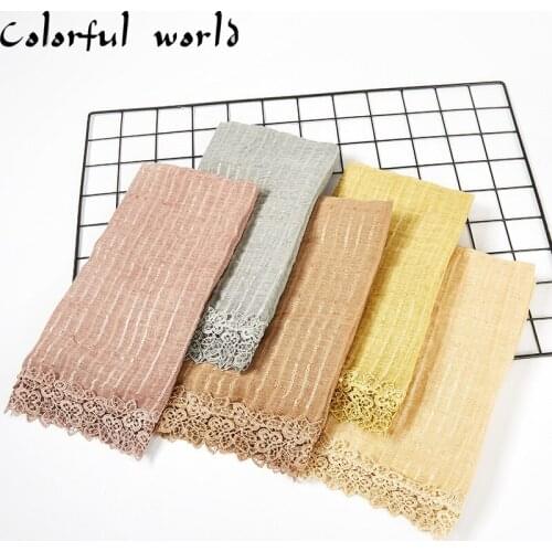 New lace lace scarf female Malaysia Muslim head cove abaya Hijab Jersey Scarf femme musulman hijabs Islamic shawls wraps Scarves