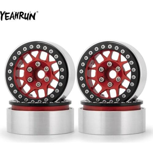 YEAHRUN 1/2/4Pcs 1.9inch Aluminum Alloy Beadlock Wheel Hub Rim For 1/10 RC Crawler Axial SCX10 90046 Traxxas TRX4 D90