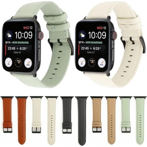 High Quality Genuine Leather Strap For Apple Watch Band Series 4 5 44mm 40mm Wristbands For iWatch Belt 3/2/1 38mm 42mm Bracelet