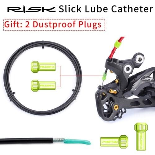 RISK 3 Meter Bicycle Slick Lube Catheter with 2 Dust Plug For Brake Shifting Internal Cable Routing Oil Tube Injection Housing