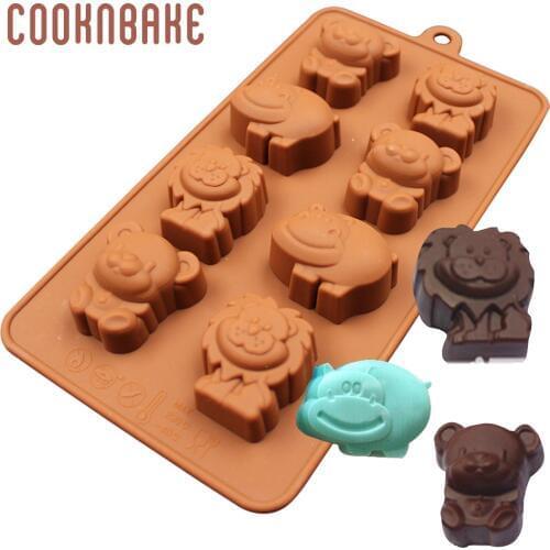 COOKNBAKE Silicone Chocolate Mold Biscuit Candy Gummy Fondant mold Cake baking Tool Animals Bear Cookies soap ice mould DIY cake