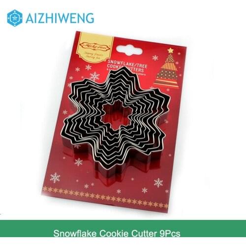 Snowflake Ice Crystal Cookie Cutter, Winter Snowflake Cookie Cutter 9Pcs