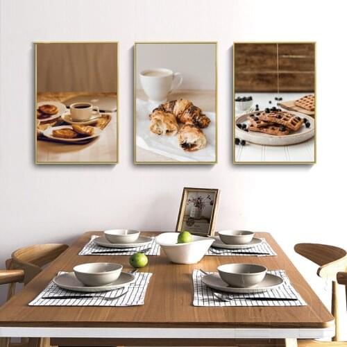 Modern Food Drink Photo Coffee Poster Blueberry Prints Modern Wall Art Canvas Painting Abstract Pictures For Dining Room Decor