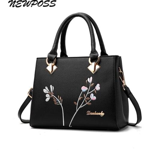 Newposs Women Bag Vintage Handbag Casual Tote Fashion Women Messenger Bags Shoulder Top-Handle Purse Wallet Leather 2020 New 4.8