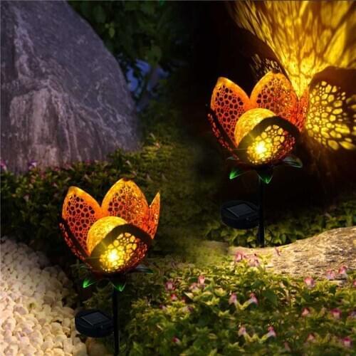 LED Solar Garden Light 1/2PCS Flower Lamp IP65 Iron Craft Decoration Lamps Lawn Landscape Decoration Waterproof Night Light