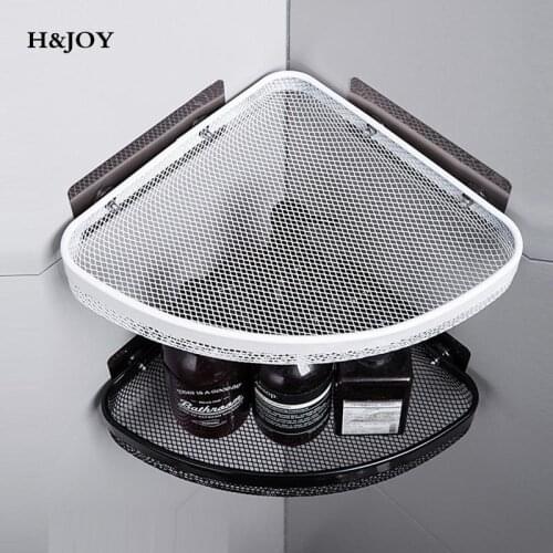 Bathroom Corner Frame Shower Shelf HolderIron Shampoo Storage Bathroom Shelf Rack Holder with Suction Cup Kitchen accessories