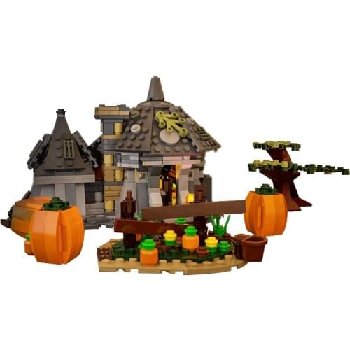 BZB MOC Halloween Decoration Creative City House Pumpkin Lamp Block Model Holiday Christmas Kids Toys DIY Best Gifts