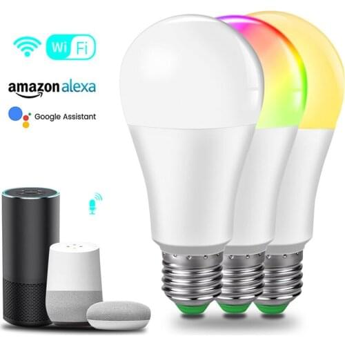 15W Smart Light Bulb 85-265V AC WiFi E27 Smart RGB LED Lamp Dimmable with APP Control Living Room Bedroom Indoor Lighting