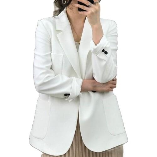 Spring Autumn Suit Jacket Casual Double Row Horn Button Small Suit White Temperament Slim Short Jacket 2021 New Yellow Jacket