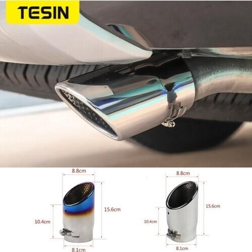 TESIN Car Mufflers for Jeep Compass Wrangler JL Rear Tail Exhause Pipe for Toyota 4Runner Car Exhaust Tip for Chevrolet Camaro