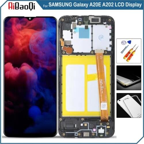 For SAMSUNG Galaxy A20E A202 LCD Display Screen Touch Digitizer Assembly For Galaxy A202 A202F A202DS With Frame Replace