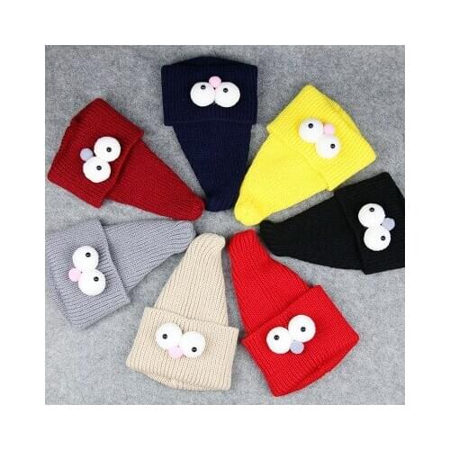 Winter Korean Beanie Cap New Candy Color Casual Hip Hop Hat Acrylic Warm Elastic Knitting Hats for Baby
