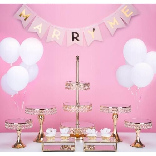 1pcs-7pcs mirror cake stand cupcake tray wedding party supplies