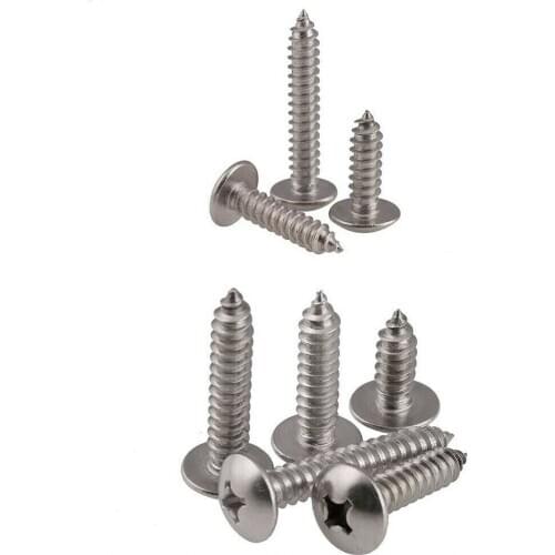 20PCS M3M4M5M6 304 stainless steel cross big flat head mushroom head tapping screws