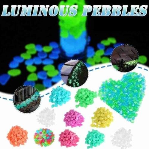 50pcs Garden Glow In The Dark Luminous Pebbles For Walkways Plants Aquarium Decor Glow Stones Fish Tank Garden Decoration