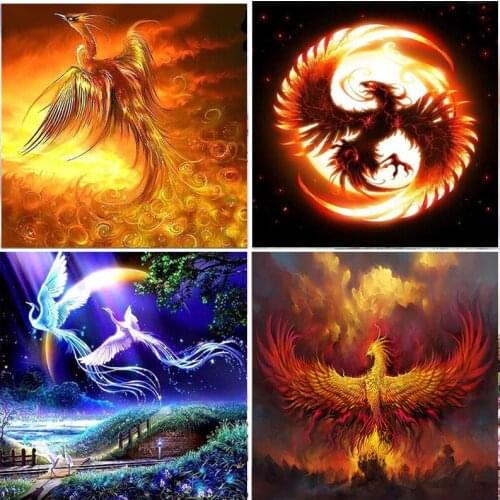 5D Diamond Painting Phoenix Bird Kits Mosaic Resin Full Square Drill Animal Embroidery Home Decoration Full Round Cross Stitch