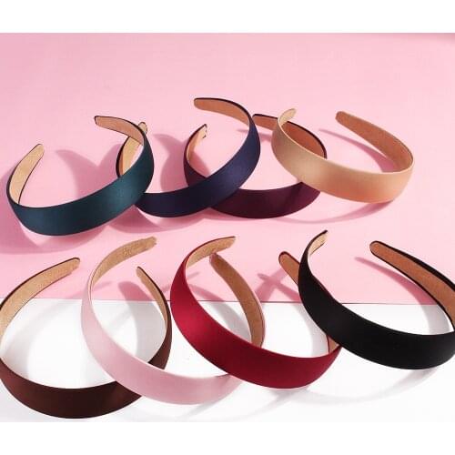 8PCS Headbands Ribbon Hairband Women 3cm DIY Covered Hair Accessories Multicolor Headpieces Satin Jewelry boho Headwear