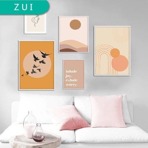Boho Line Drawing Abstract Canvas Painting Nordic Poster Print Minimalist Wall Art Picture Modern Living Room Home Decoration