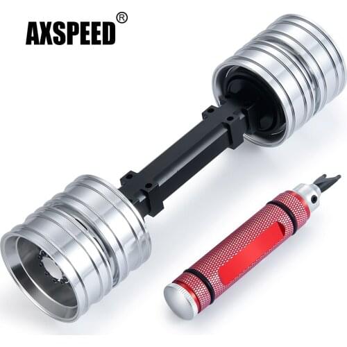 AXSPEED Metal Non-powered Rear Axle with Wheel Rims for 1/14 Tamiya RC Trailer Tractor Truck Model Upgrade Accessories Parts
