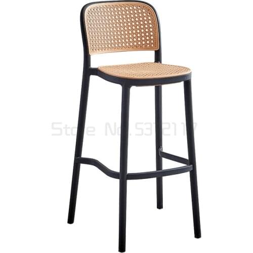 Retro bar chair backrest household simple cash register plastic high stool Cafe leisure bar chair