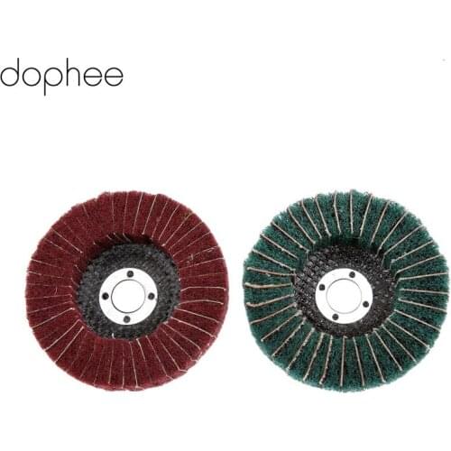 Dophee 1PC 100MM Dremel Accessories Nylon Fiber Flap Polishing Grinding Wheel Disc for Angle Grinder Polishing Tools 320# 180