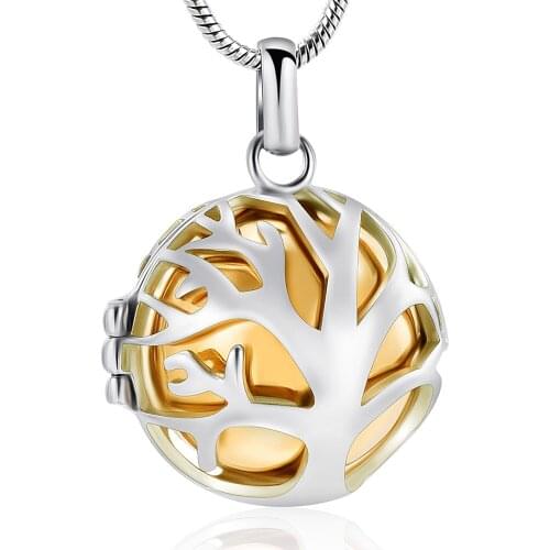Tree of Life Cremation Jewelry for Ashes Hollow Ball Urn Necklaces for Loved One Memorial Urn Pendant for Human Pet Ashes Holder