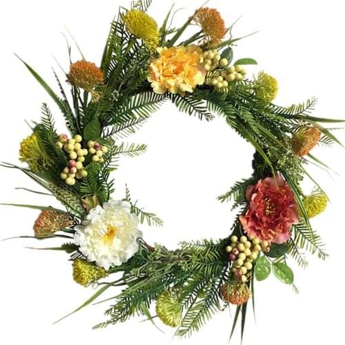 Artificial Peony Flowers with Greenery for Easter Spring Wreath Floral Arrangement Centerpiece Wedding Bouquets