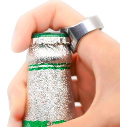 Creative Ring Stainless Steel Beer Bottle Opener Bar Tool Creative Versatile Finger Ring-Shape Beer Bottle Opener Bartender Tool