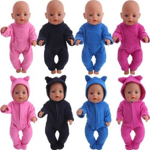 Doll Clothes Unicorn Conjoined With Hat Pajamas Fit 18 Inch American&43Cm Baby New Born Doll For Our Generation Doll Daily Life