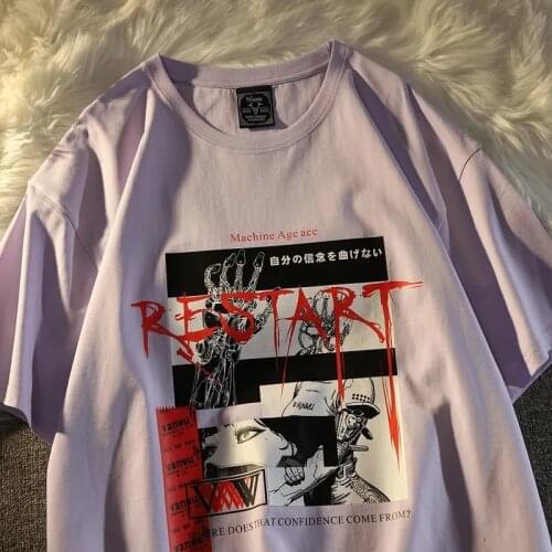 Summer Oversize loose casual tops women clothes shirt Streetwear womens T-shirt Harajuku vintage Japanese anime print t-shirt