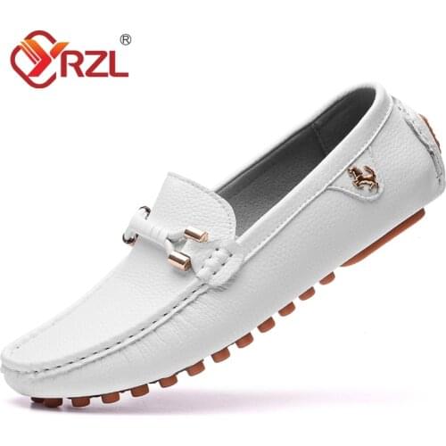 Loafers Men Leather Shoes Slip on Driving Flats Men Casual Shoes Mens White Moccasins Soft Sole Lazy Shoes Big Size 48