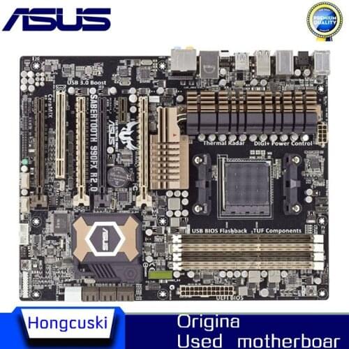 For Asus SABERTOOTH 990FX R2.0 Desktop Motherboard 990FX Socket Socket AM3 AM3+ DDR3 Original Used Mainboard