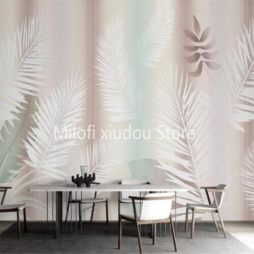 Milofi custom 3D wallpaper mural Nordic modern minimalist tropical plants living room bedroom background wall decoration paintin