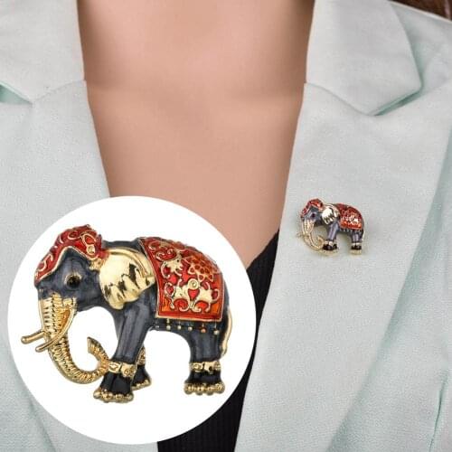 Retro Enamel Mini Elephant Brooches Women Party Animal Brooches Pins Clothes Jewelry Vintage Metal Brooch