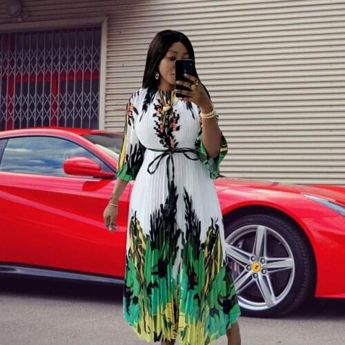 Muslim Sets Sequins Waistband Lady Party American Clothing Abaya Dubai African Design Loose Robe Gowns