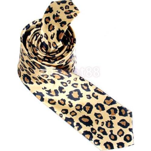 Unisex Casual Necktie Skinny Slim Narrow Neck Tie - Leopard