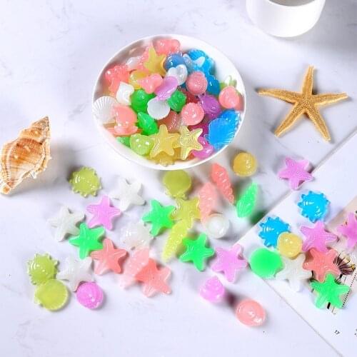 Artificial Luminous Stone Sea Shell Starfish Modeling Luminous Stone Colorful Fluorescent Set Stone Home Decoration