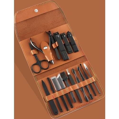 New 16 In 1 Nail Clippers Set Stainless Steel Grooming Nail Scissors Suit Art Cuticle Utility Tools Nail Manicure Set